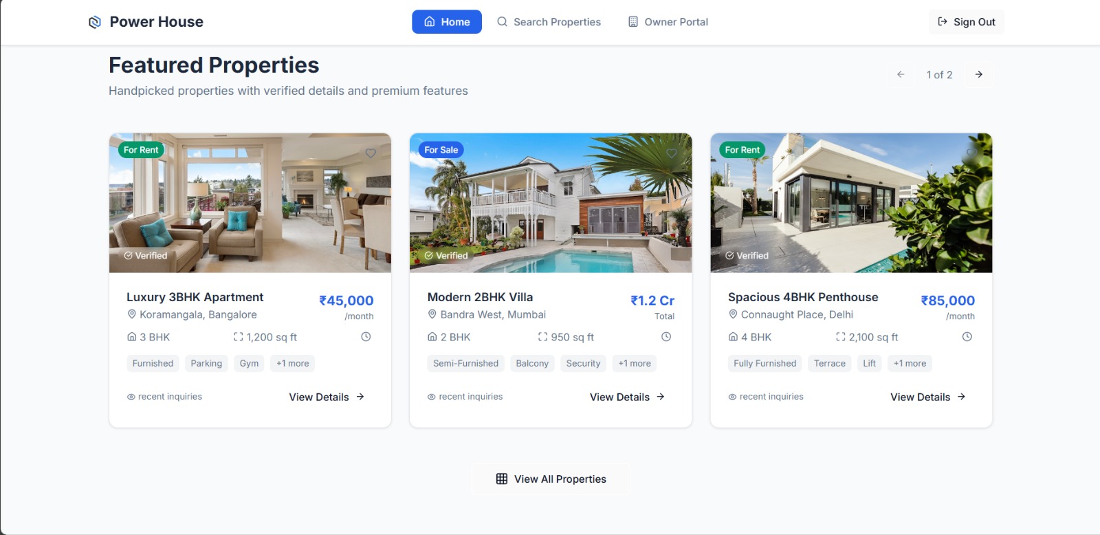 Power House - Property Rental Platform